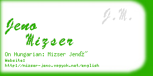 jeno mizser business card